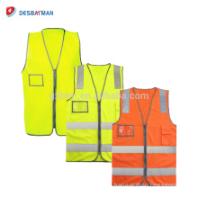 Customized HI VIS SAFETY VEST EN20471 with Reflective Tapes and Pockets Night Work Workwear Uniforms